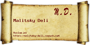 Malitsky Deli névjegykártya